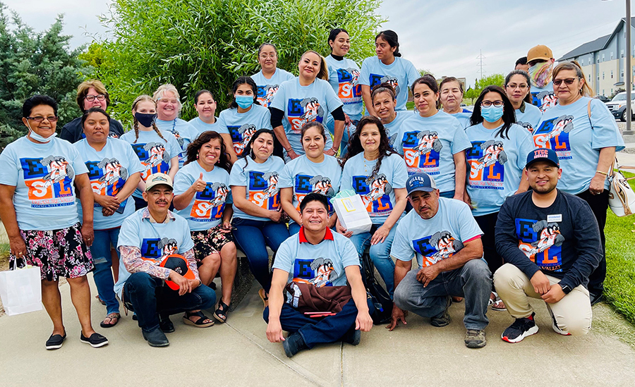 image of esl group facing the camera at the ontario campus