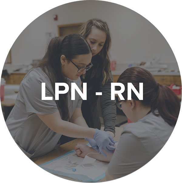transparent image of tvcc nursing students with the letters lpn - rn on top of it